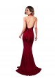 Comprare Borgogna Stile sirena Capestro Scollatura a V Spandex Lunga Formali Abiti da damigella donore / Abiti da sera / Abiti da ballo