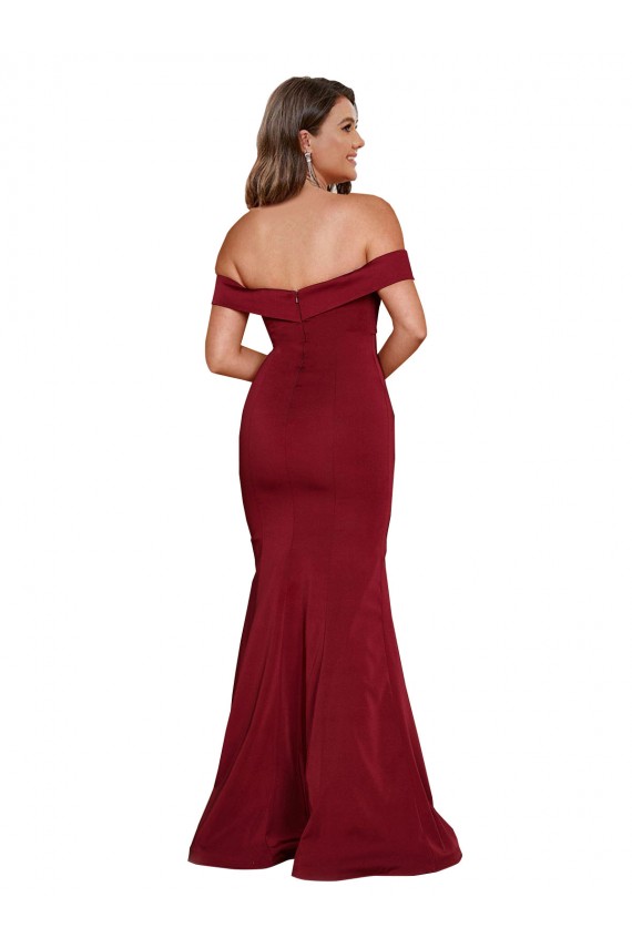 Comprare Borgogna Stile sirena Spandex Lunga Formali Abiti da damigella donore / Abiti da sera / Abiti da ballo