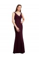 Comprare Borgogna scuro Stile sirena Scollatura a V Chiffona Lunga Abiti da damigella donore