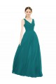Comprare Cacciatore verde Linea A Scollatura a V Chiffona Lunga Abiti da damigella donore