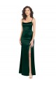 Comprare Cacciatore verde Linea A Scoop Raso Elastico Lunga Formali Abiti da damigella donore / Abiti da sera / Abiti da ballo