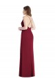 Comprare Cacciatore verde Stile sirena Sottili Scollatura a V Chiffona Lunga Abiti da damigella donore