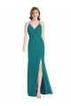 Comprare Cacciatore verde Stile sirena Sottili Scollatura a V Chiffona Lunga Abiti da damigella donore