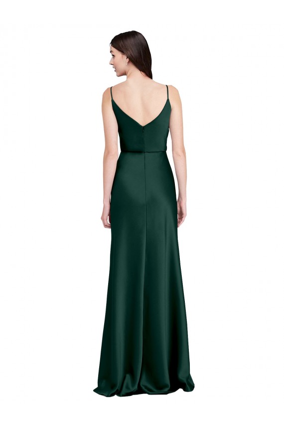 Comprare Cacciatore verde Tubino Cappuccio Raso Elastico Lunga Formali Abiti da damigella donore / Abiti da sera / Abiti da ballo