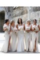Comprare Champagne Linea A Scollatura a V Chiffona Lunga Abiti da damigella donore