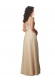 Comprare Champagne Linea A Scollatura a V Tulle Pizzo Lunga Abiti da damigella donore