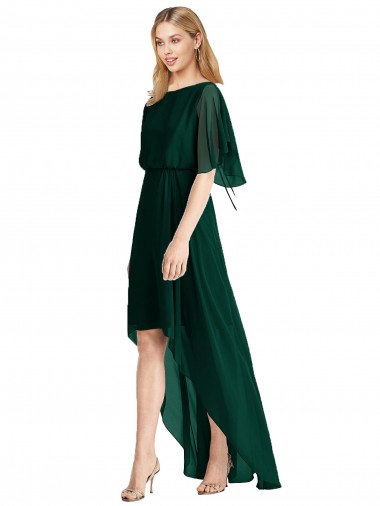 Comprare Evergreen Linea A Girocollo Chiffona Lunga Abiti da damigella donore