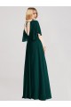 Comprare Evergreen Linea A Girocollo Chiffona Lunga Abiti da damigella donore