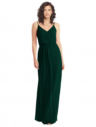 Comprare Evergreen Linea A Scollatura a V Chiffona Lunga Abiti da damigella donore