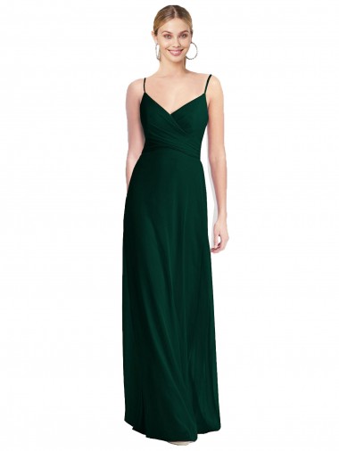 Comprare Evergreen Linea A Sottili Scollatura a V Chiffona Lunga Abiti da damigella donore