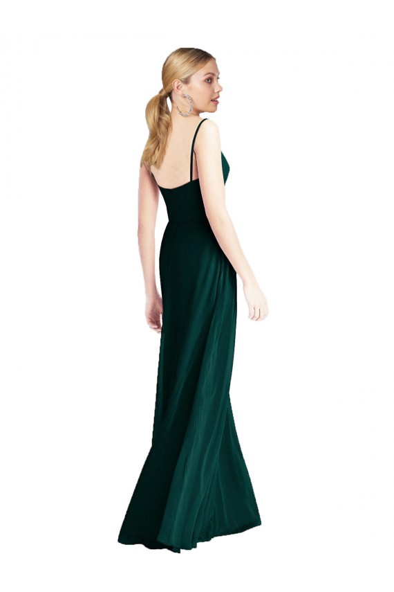 Comprare Evergreen Linea A Sottili Scollatura a V Chiffona Lunga Abiti da damigella donore