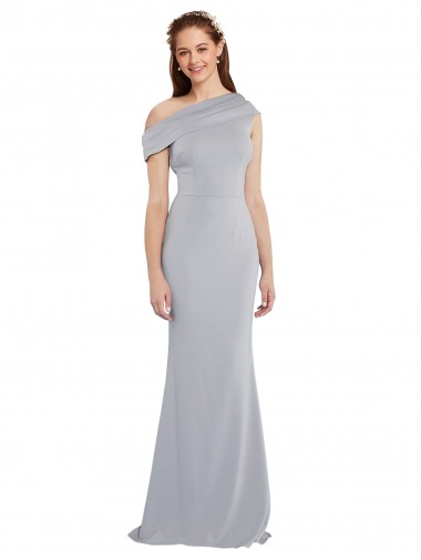 Comprare Grigio 24 Stile sirena Una spalla Crespo Elastico Lunga Formali Abiti da damigella donore / Abiti da sera / Abiti da ballo