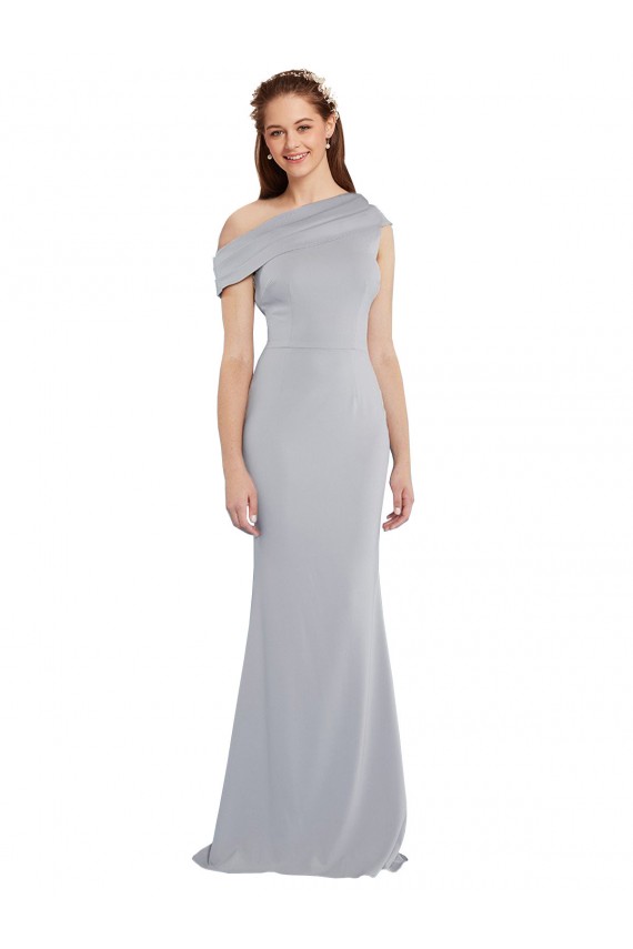 Comprare Grigio 24 Stile sirena Una spalla Crespo Elastico Lunga Formali Abiti da damigella donore / Abiti da sera / Abiti da ballo