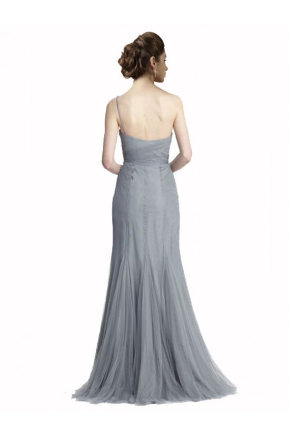 Comprare Grigio ardesia Stile sirena Una spalla Tulle Lunga Abiti da damigella donore