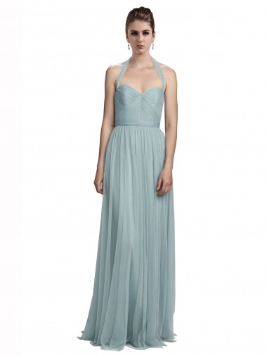 Comprare Linea A Capestro Tulle Lunga Abiti da damigella donore