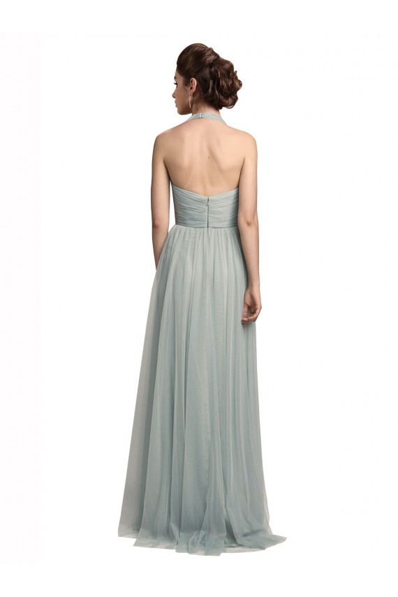 Comprare Linea A Capestro Tulle Lunga Abiti da damigella donore