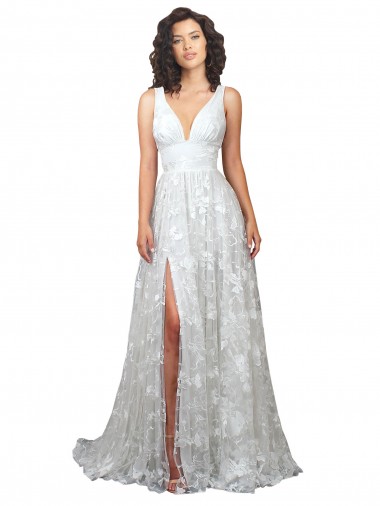 Comprare Linea A Scollatura a V Pizzo Abiti da sposa
