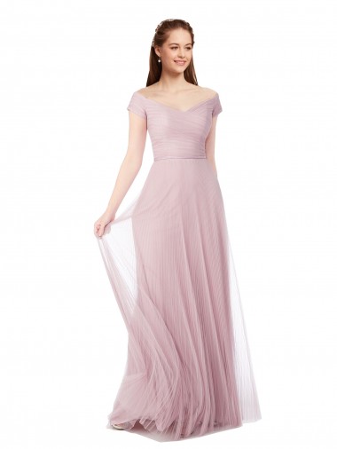 Comprare Linea A Tulle Lunga Abiti da damigella donore