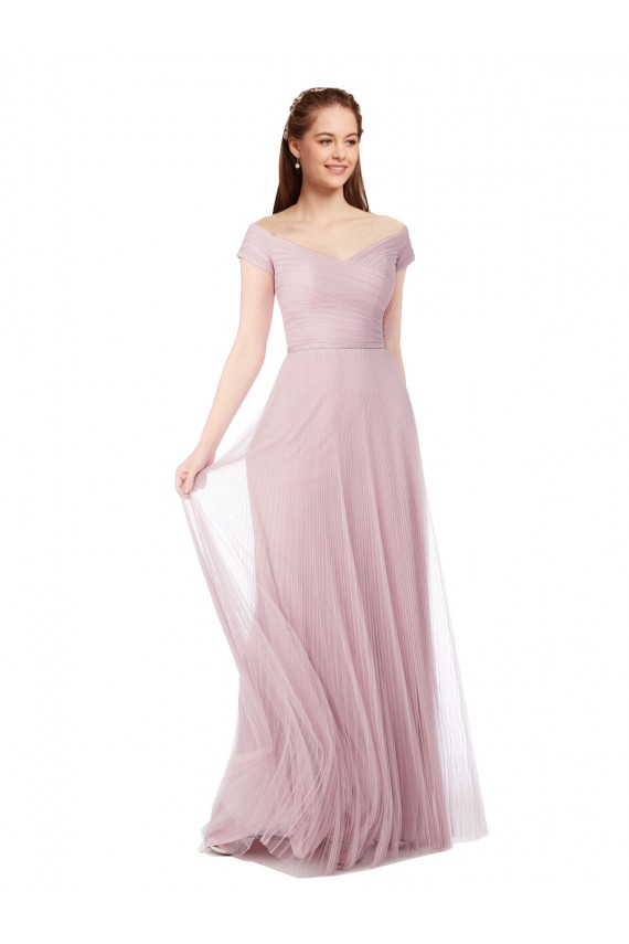 Comprare Linea A Tulle Lunga Abiti da damigella donore