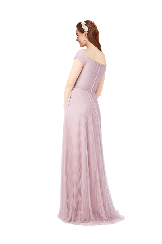 Comprare Linea A Tulle Lunga Abiti da damigella donore