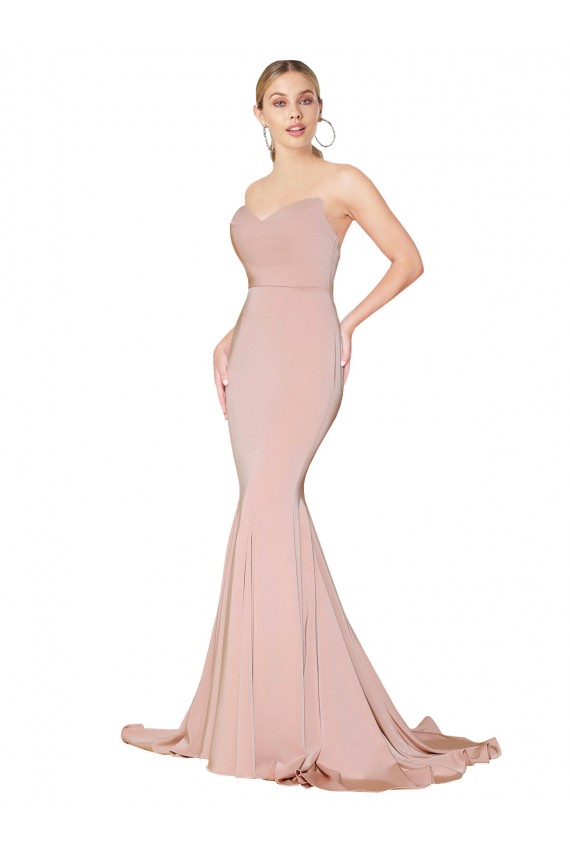 Comprare Malva Stile sirena Innamorato Alto Collo Crespo Elastico Lunga Formali Abiti da damigella donore / Abiti da sera / Abiti da ballo