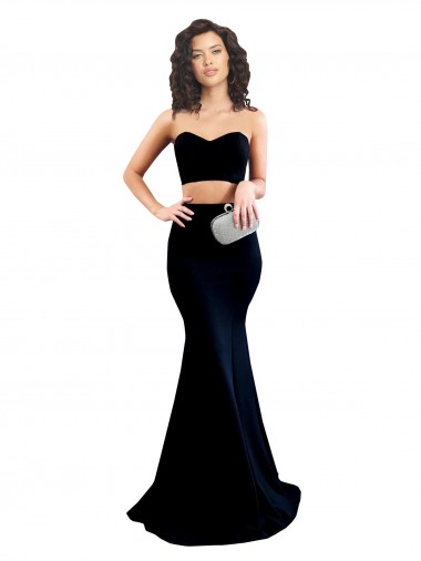 Comprare Nero Stile sirena Alto Collo Crespo Elastico Lunga Formali Abiti da damigella donore / Abiti da sera / Abiti da ballo