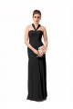 Comprare Nero Stile sirena Capestro Chiffona Lunga Abiti da damigella donore