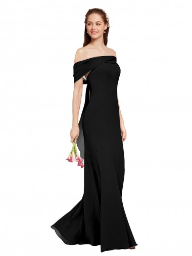 Comprare Nero Stile sirena Chiffona Lunga Abiti da damigella donore / Abiti da ballo