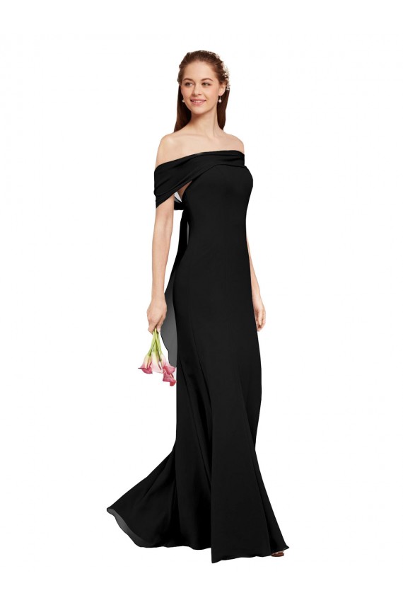 Comprare Nero Stile sirena Chiffona Lunga Abiti da damigella donore / Abiti da ballo