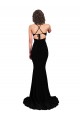 Comprare Nero Stile sirena Scollatura a V Spandex Lunga Formali Abiti da damigella donore / Abiti da sera / Abiti da ballo