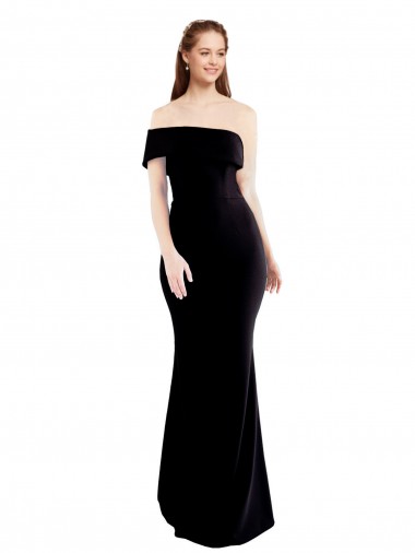 Comprare Nero Stile sirena Una spalla Crespo Elastico Lunga Formali Abiti da damigella donore / Abiti da sera / Abiti da ballo