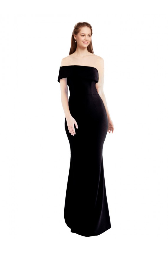 Comprare Nero Stile sirena Una spalla Crespo Elastico Lunga Formali Abiti da damigella donore / Abiti da sera / Abiti da ballo