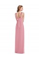 Comprare Pelle rosa Linea A Capestro Chiffona Lunga Abiti da damigella donore