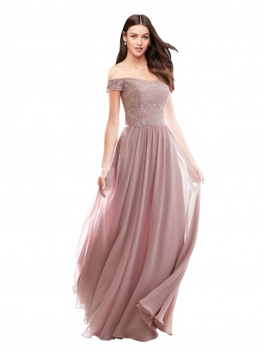 Comprare Rosa 147 Linea A Chiffona Pizzo Lunga Abiti da damigella donore