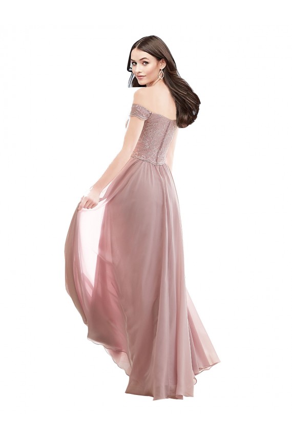 Comprare Rosa 147 Linea A Chiffona Pizzo Lunga Abiti da damigella donore
