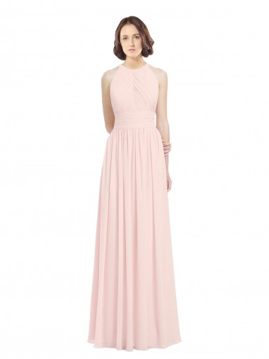 Comprare Rosa 42 Linea A Capestro Chiffona Lunga Abiti da damigella donore