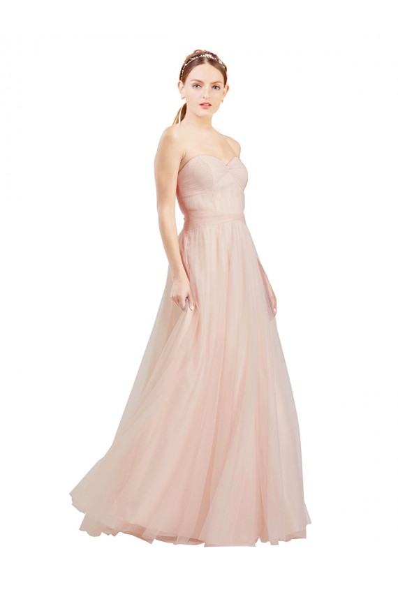 Comprare Rosa Linea A Innamorato Tulle Lunga Abiti da damigella donore