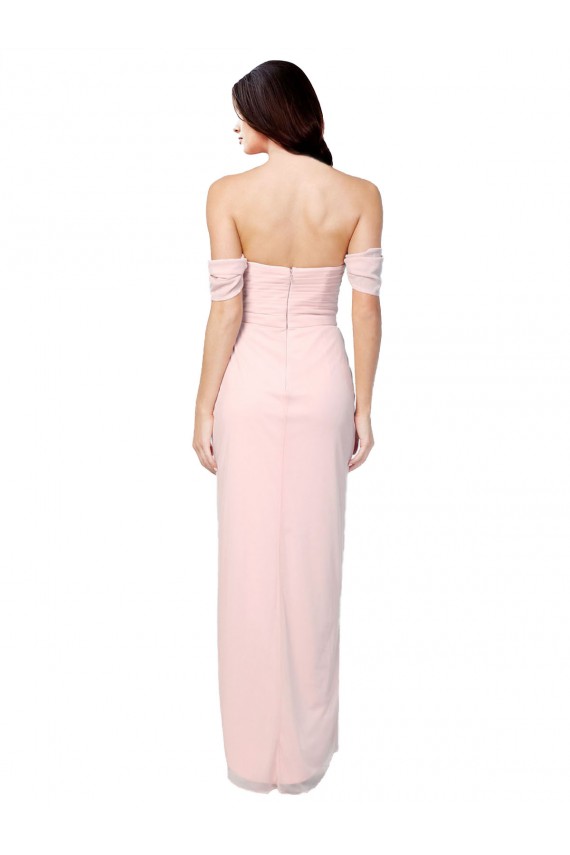Comprare Rosa Linea A Senza spalline Chiffona Lunga Abiti da damigella donore