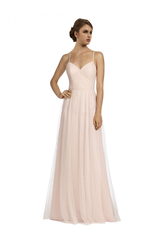 Comprare Rosa Linea A Sottili Tulle Lunga Abiti da damigella donore