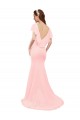 Comprare Rosa Stile sirena Scollatura a V Chiffona Lunga Abiti da damigella donore