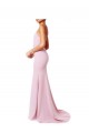 Comprare Rosa Stile sirena Sottili Piazza Crespo Elastico Lunga Abiti da damigella donore / Abiti da ballo