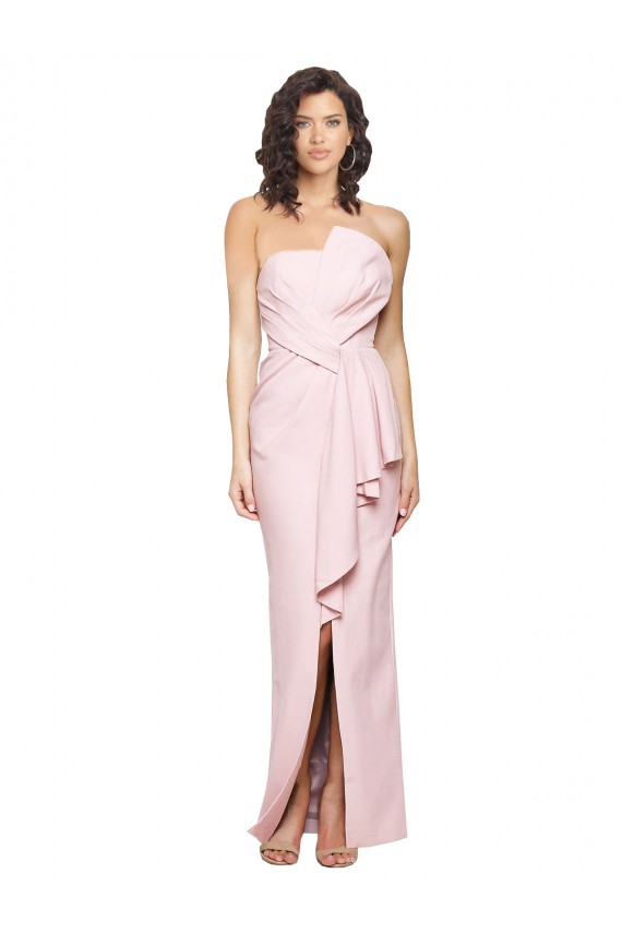 Comprare Rosa Tubino Senza spalline Crespo Elastico Lunga Formali Abiti da damigella donore / Abiti da sera / Abiti da ballo