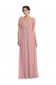 Comprare Rosa polveroso Linea A Capestro Chiffona Lunga Abiti da damigella donore