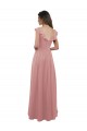 Comprare Rosa polveroso Linea A Scollatura a V Chiffona Lunga Abiti da damigella donore