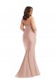 Comprare Rosa polveroso Stile sirena Capestro Raso Setoso Lunga Formali Abiti da damigella donore / Abiti da sera / Abiti da ballo