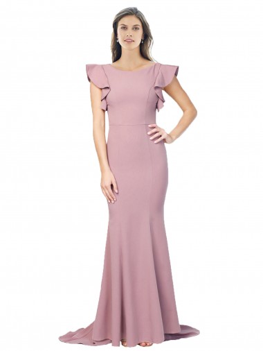 Comprare Rosa polveroso Stile sirena Girocollo Sweep treno Crespo Elastico Lunga Formali Abiti da damigella donore / Abiti da sera / Abiti da ballo