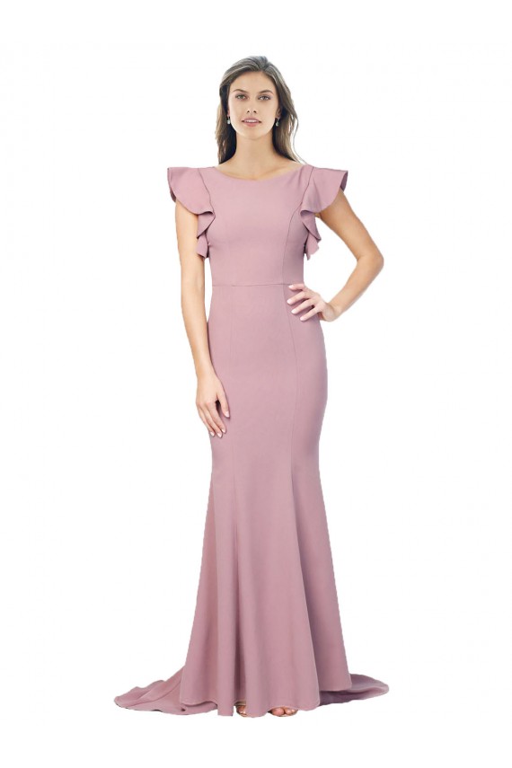 Comprare Rosa polveroso Stile sirena Girocollo Sweep treno Crespo Elastico Lunga Formali Abiti da damigella donore / Abiti da sera / Abiti da ballo