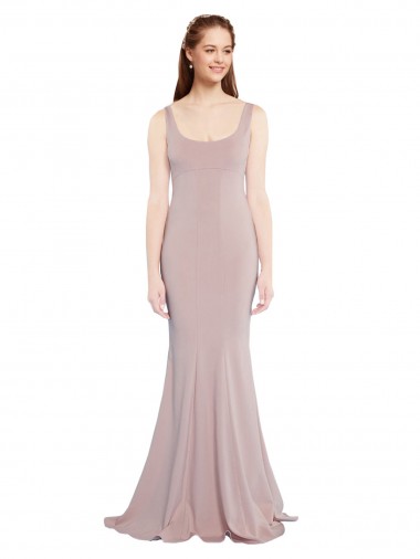 Comprare Rosa polveroso Stile sirena Scoop Crespo Elastico Lunga Formali Abiti da damigella donore / Abiti da sera / Abiti da ballo