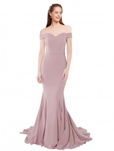 Comprare Rosa polveroso Stile sirena Sweep treno Crespo Elastico Lunga Formali Abiti da damigella donore / Abiti da sera / Abiti da ballo