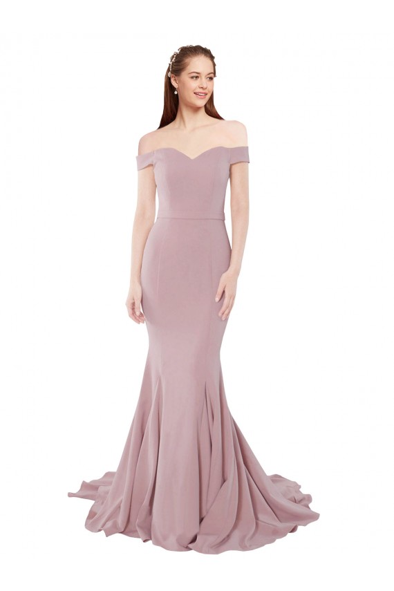 Comprare Rosa polveroso Stile sirena Sweep treno Crespo Elastico Lunga Formali Abiti da damigella donore / Abiti da sera / Abiti da ballo